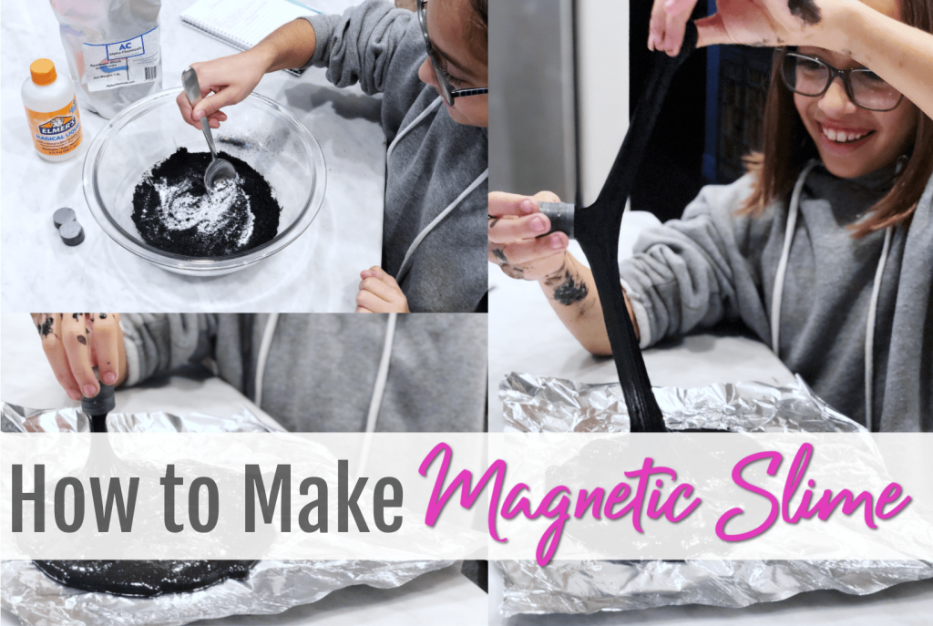 How to make Magnetic Slime, DIY Recipe, Easy tutorial, activities for kids, science project