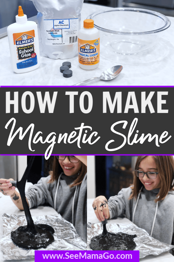 How to make Magnetic Slime, DIY Recipe, Easy tutorial, activities for kids, science project