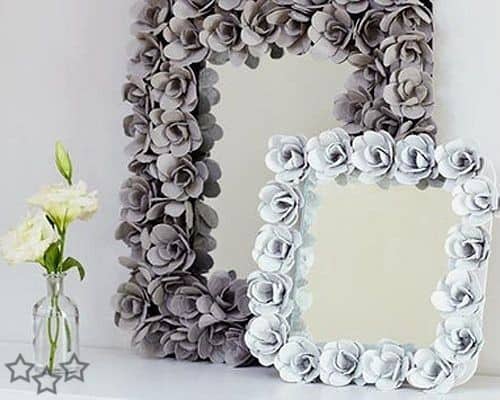 egg carton mirror frame