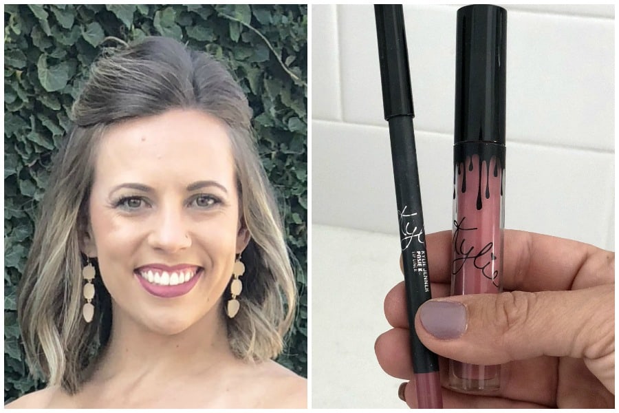 Kylie Cosmetics matte lip kit pose K