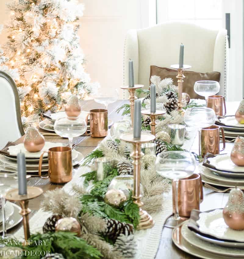 Christmas table decor DIY