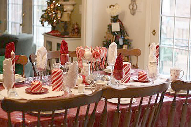 Candy Cane Table Decor Centerpiece