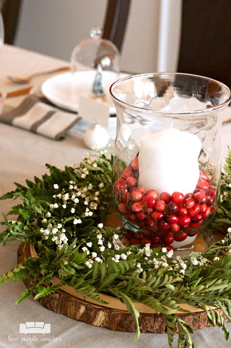 Cranberry Holiday Table Decorations