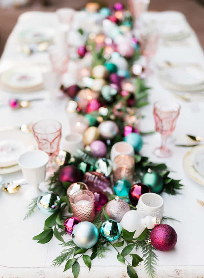 Colorful Holiday Table Decor