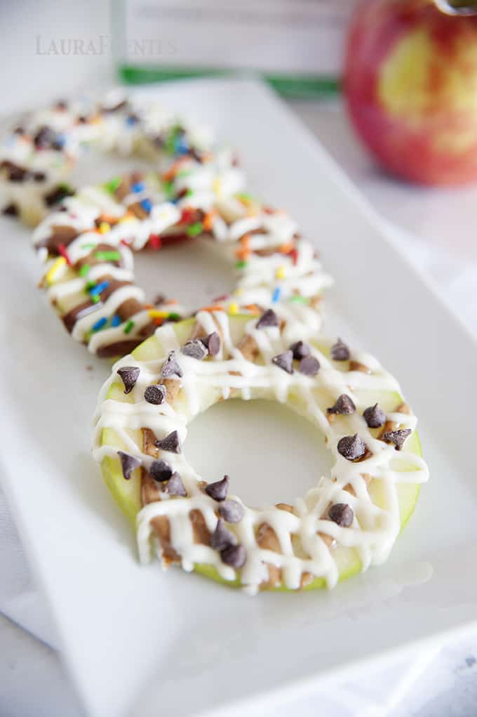 healthy snacks, apple donuts