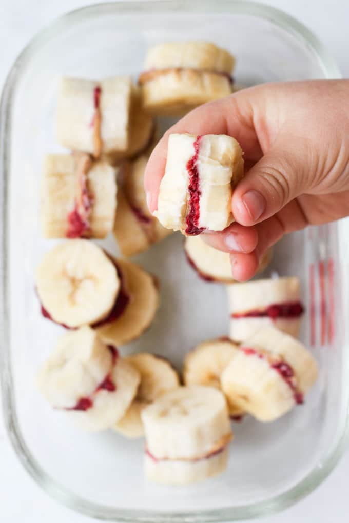 banana sandwhich, healthy snack ideas