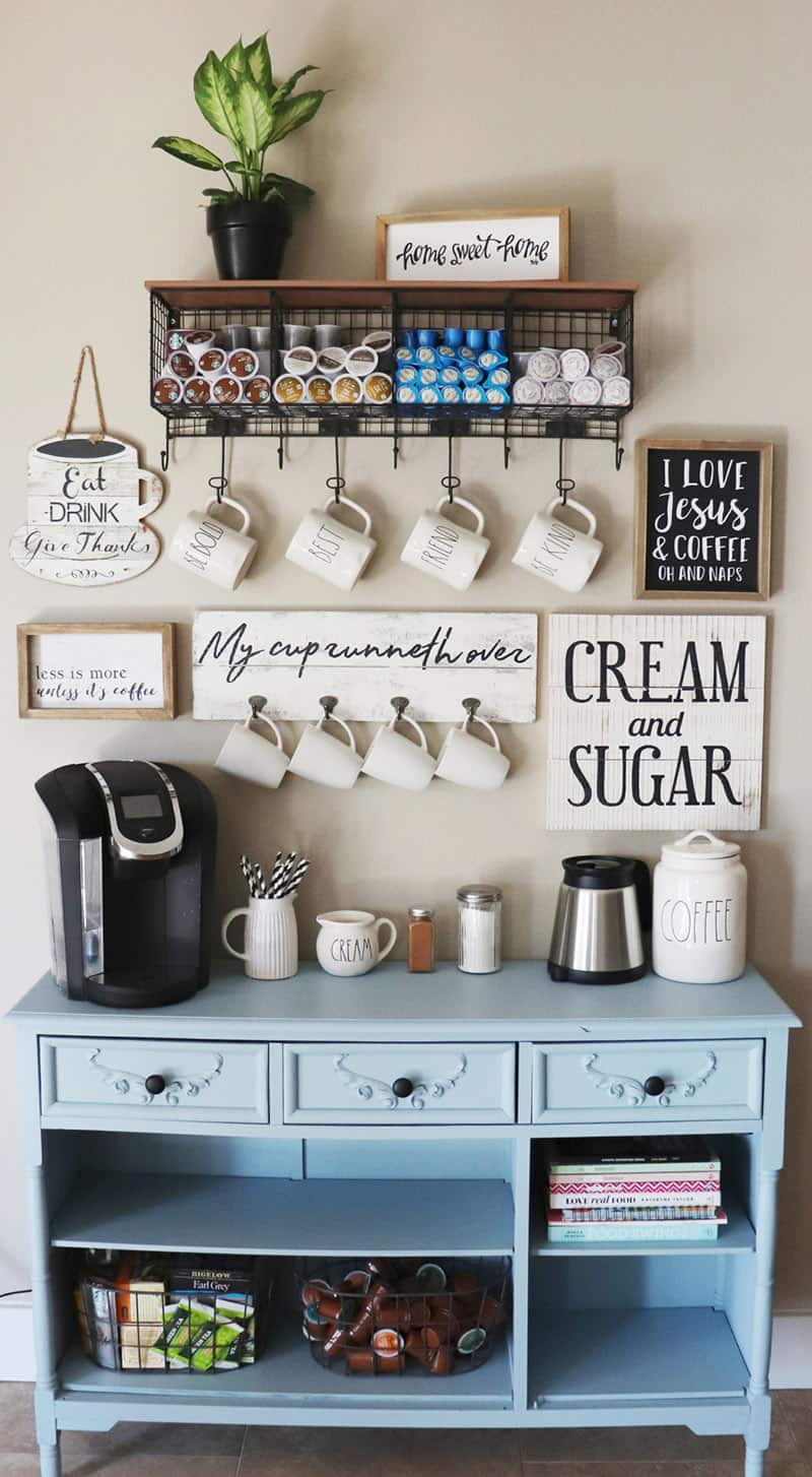 Real Life DIY Coffee Station Cabinet