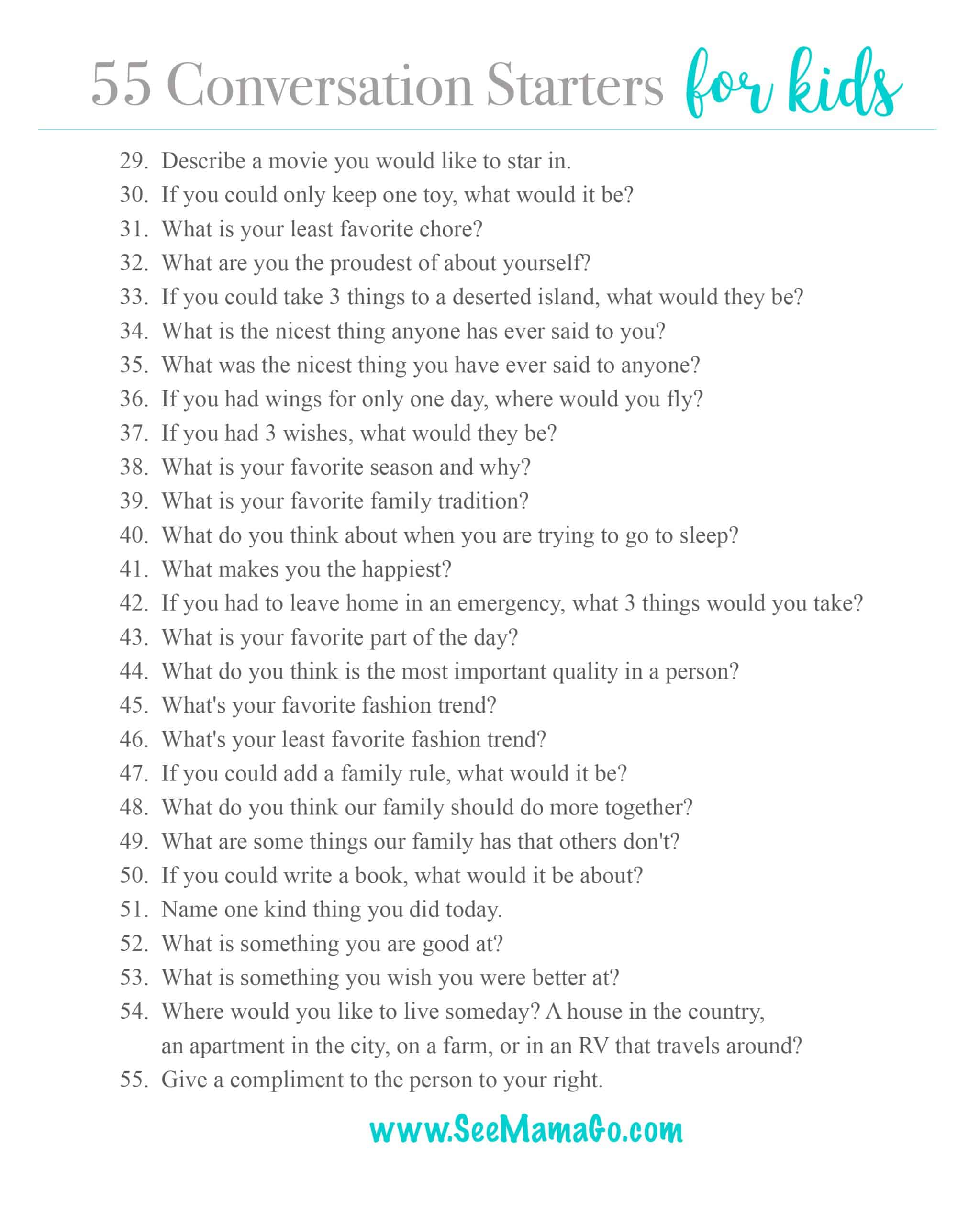 conversations starters conversations starters
