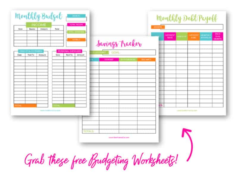 FREE Budgeting Worksheets