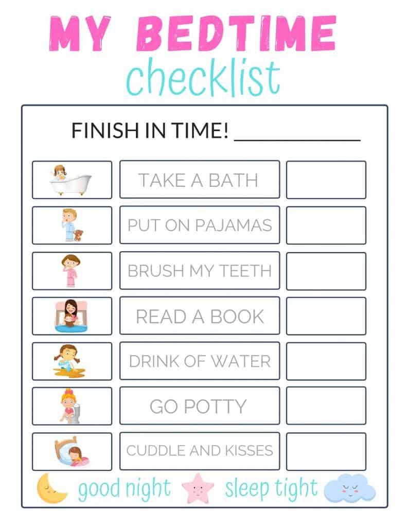 Bedtime Routine Checklist for Toddlers