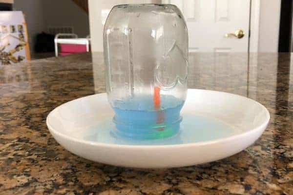 Rising water candle experiment